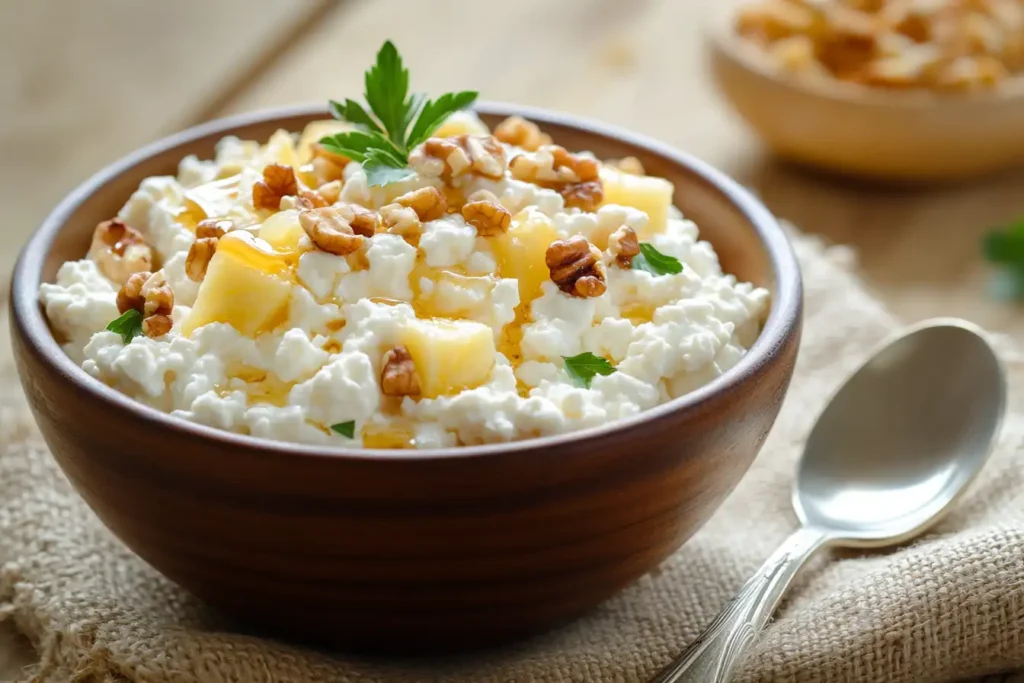 Cottage Cheese with Pineapple and Nuts