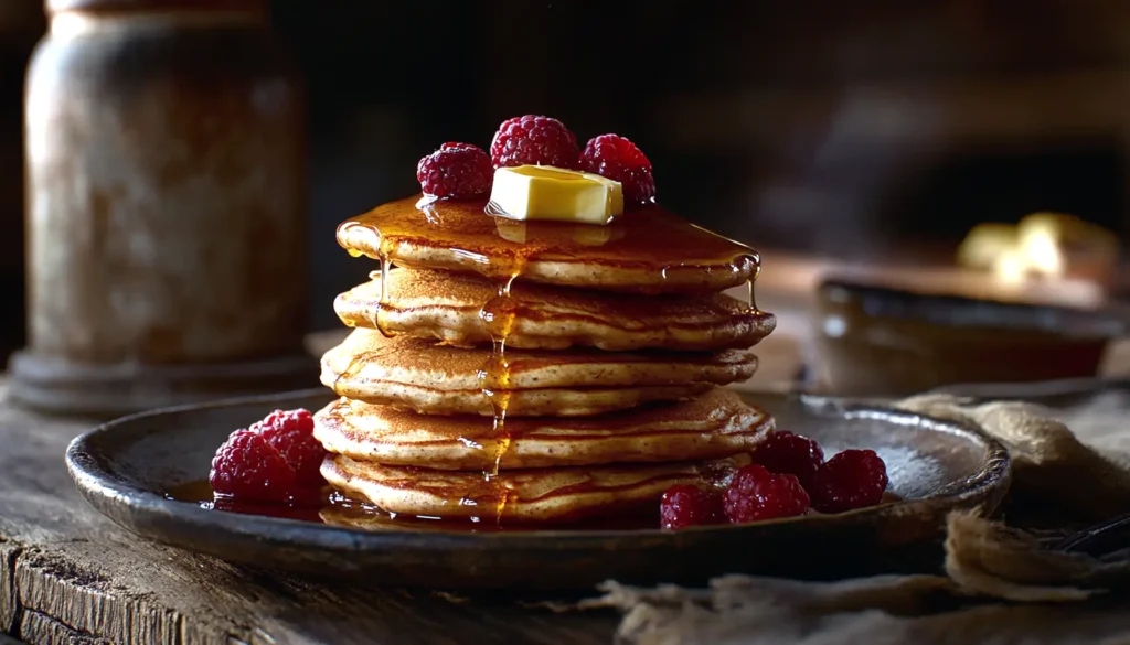Whole Wheat Pancakes with Honey