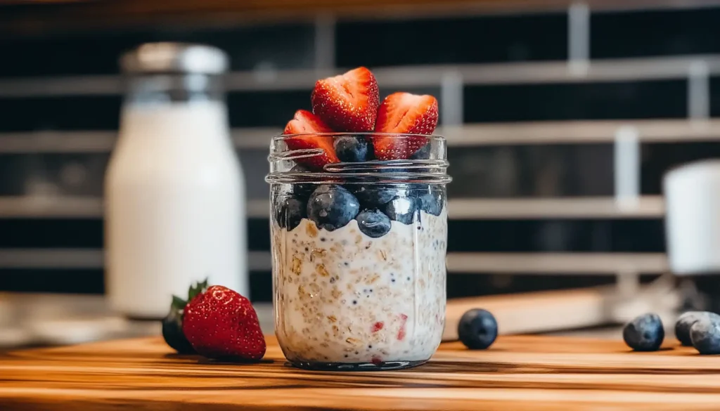 Overnight oats with fresh fruit