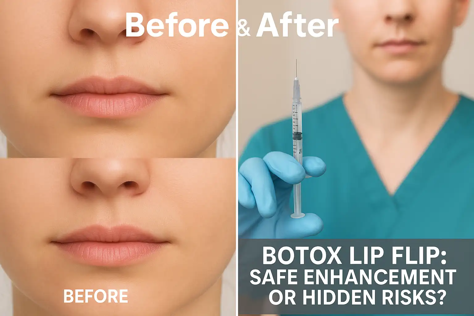 Botox lip flip before and after results showing subtle lip enhancement